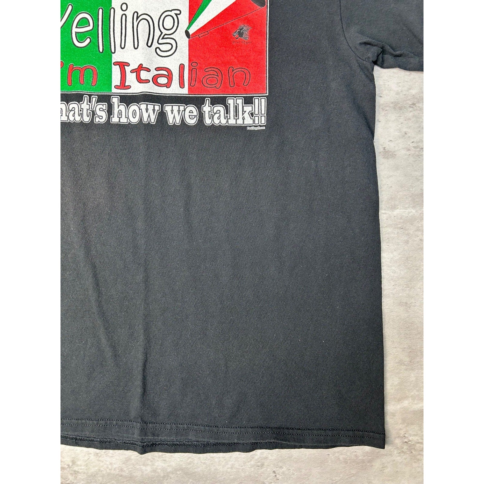Vintage Im Not Yelling Im Italian Comedy Slogan Graphic T-Shirt Size Large