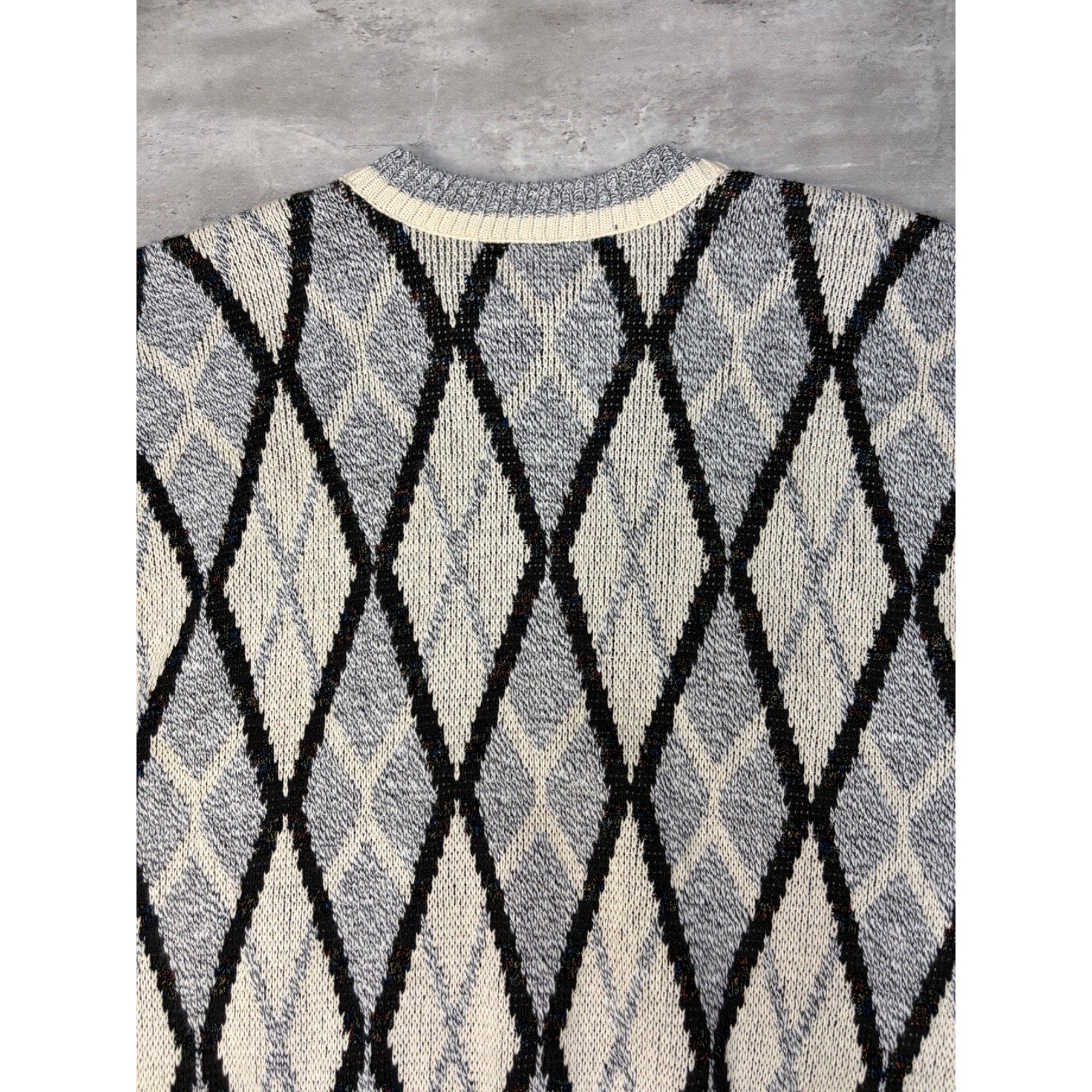 Vintage J.J. Cochran Geometric Pattern Pullover Knit Sweater Size Medium