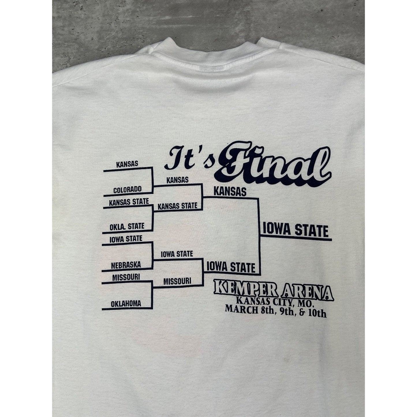 Vintage 1996 Iowa State Cyclones NCAA Big 8 Basketball Champs T-Shirt Size Large