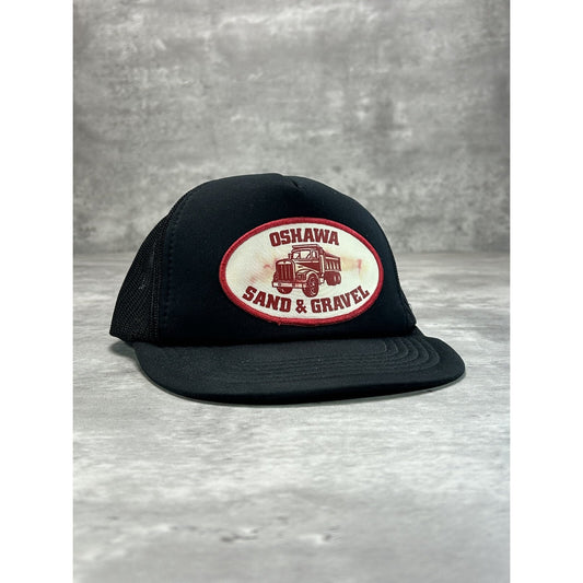 Vintage 80s/90s Oshawa Sand And Gravel Embroidered Trucker Snapback Hat OSFA