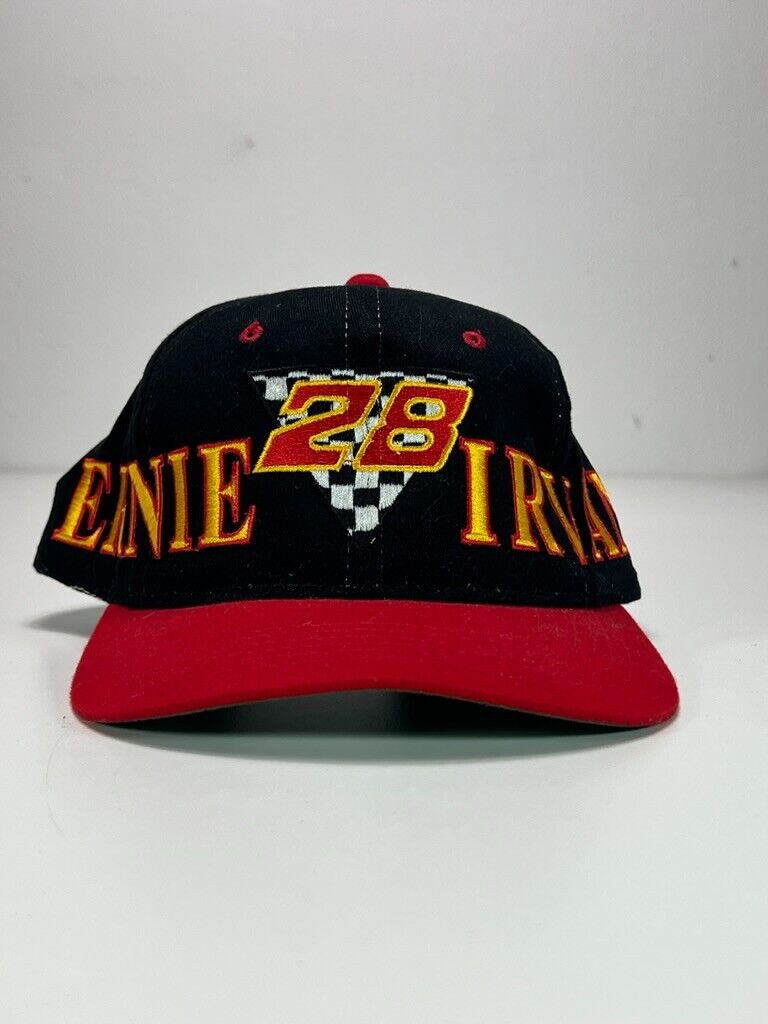 Vintage 90s Ernie Irvan #28 Nascar Embroidered Spellout Snapback Hat OSFA