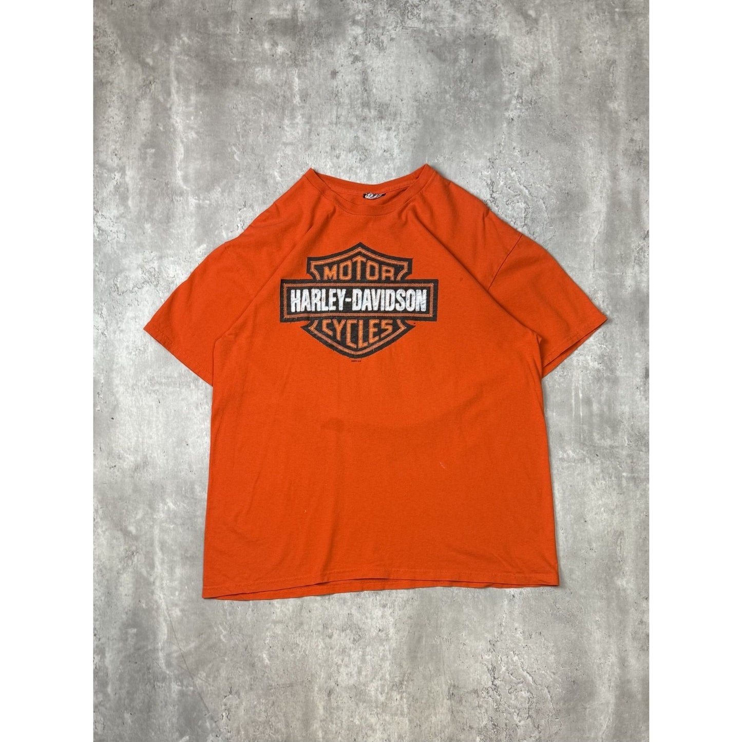 Harley Davidson Motorcycles Army Duck Logo Graphic T-Shirt Size XL Orange