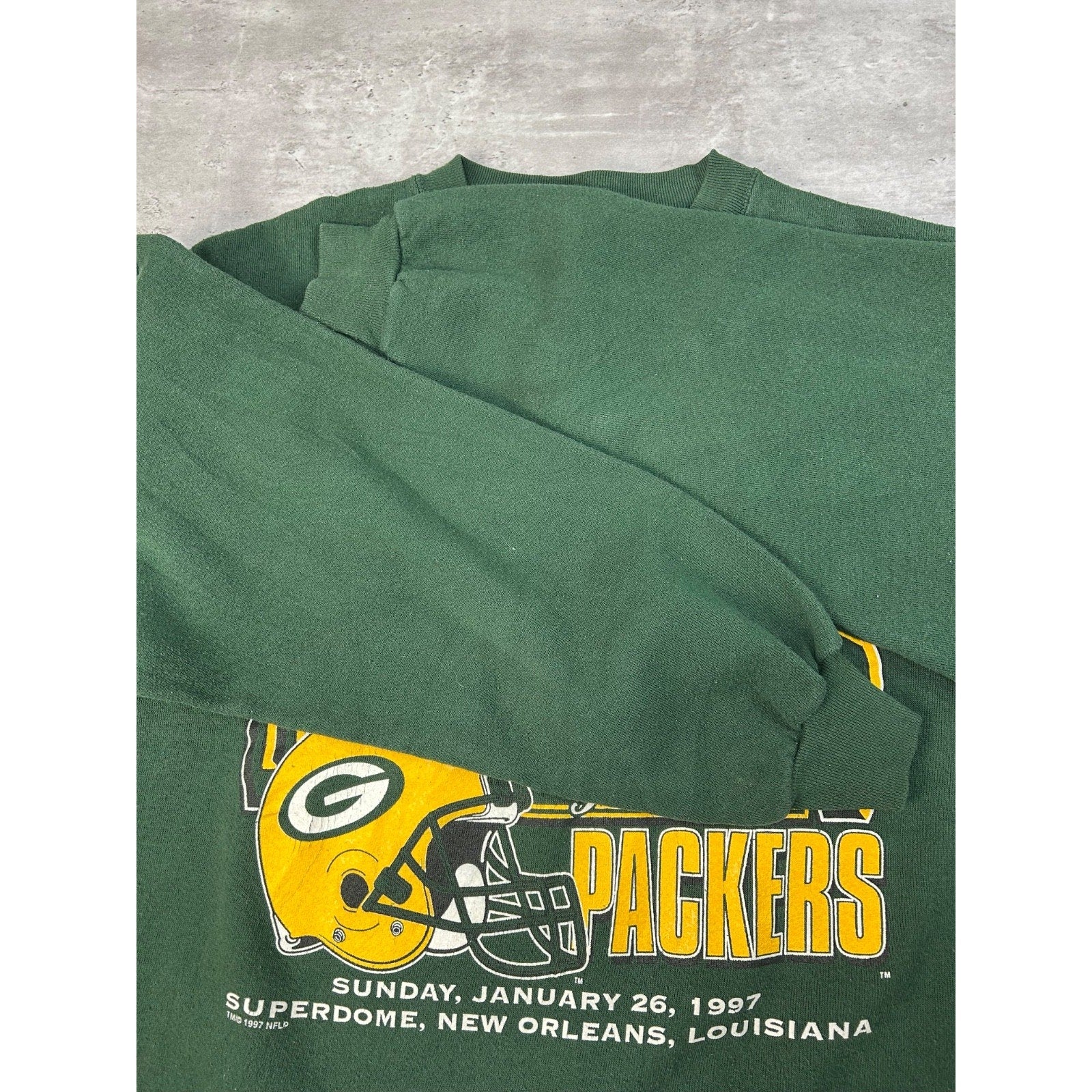 Vintage 1997 Green Bay Packers NFL Super Bowl XXXI Champs Sweatshirt Size Large