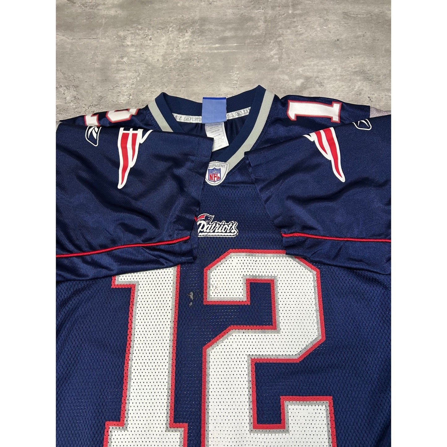 Vintage Tom Brady #12 New England Patriots NFL Reebok Football Jersey Size Large
