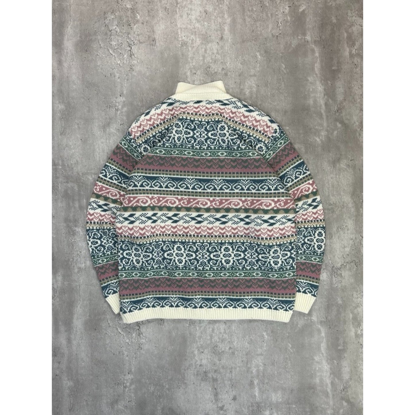 Vintage 90s Women's Alfred Dunner Abstract Striped Collared Knit Sweater Large