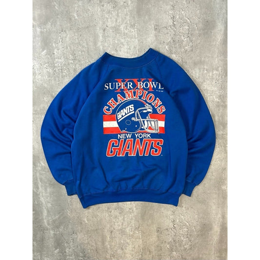 Vintage 1987 New York Giants NFL Super Bowl XXI Champs Helmet Sweatshirt Medium
