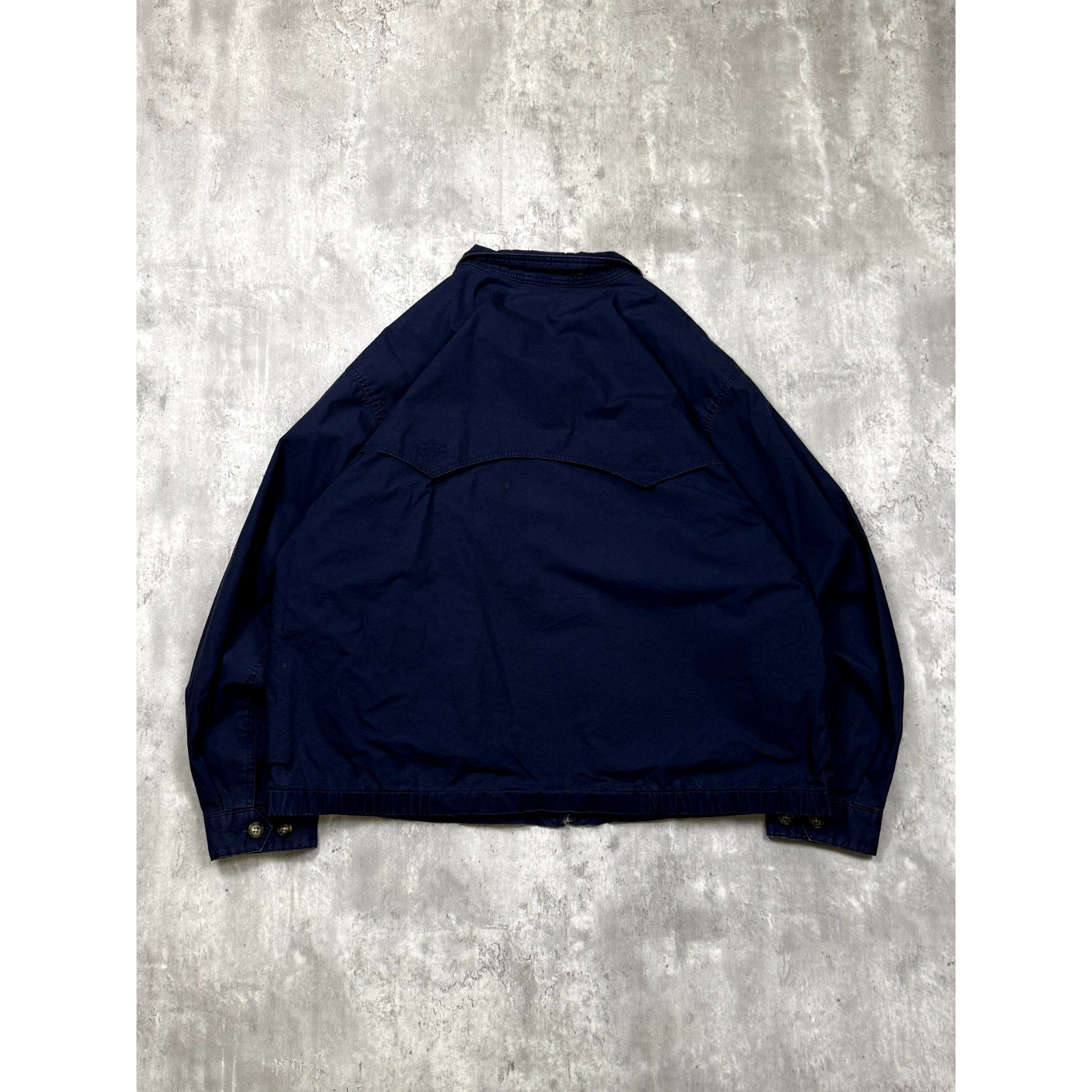 Vintage Lands End Plaid Lined Full Zip Navy Harrington Style Jacket Size Large