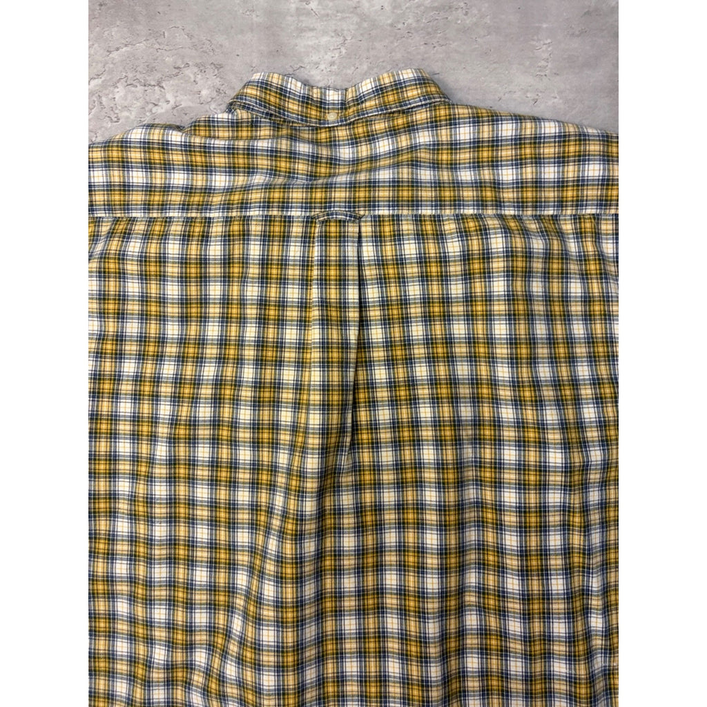 Vintage Sonoma Jean Company Plaid Single Pocket Cropped Button Up Shirt Size XL