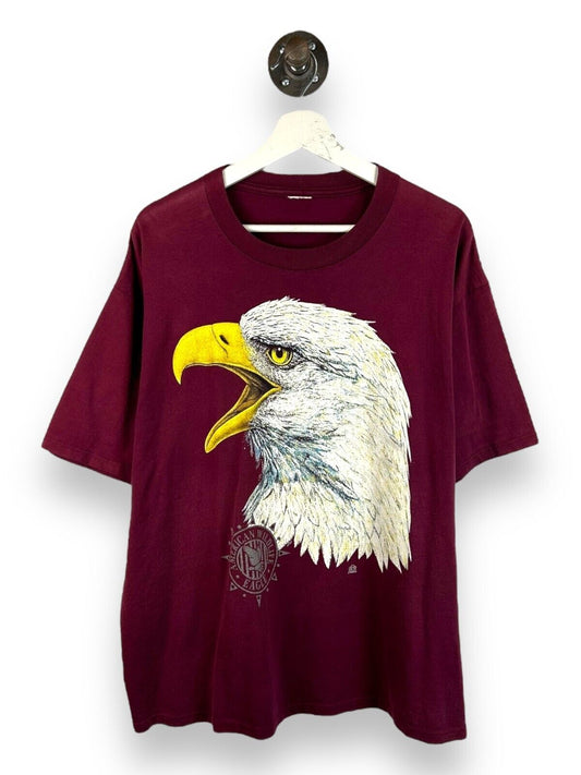 Vintage 1994 American Wildlife Bald Eagle Animal Graphic T-Shirt Size Large 90s