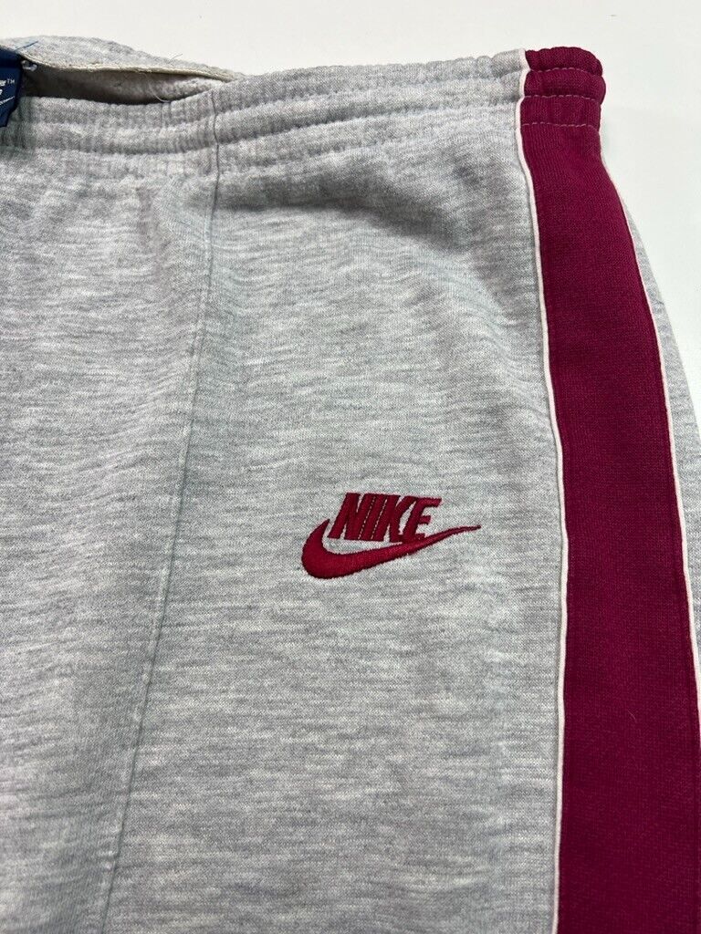 Vintage 80s Nike Embroidered Spell Out Swoosh Pleated 2 tone Sweat Pants Size XL