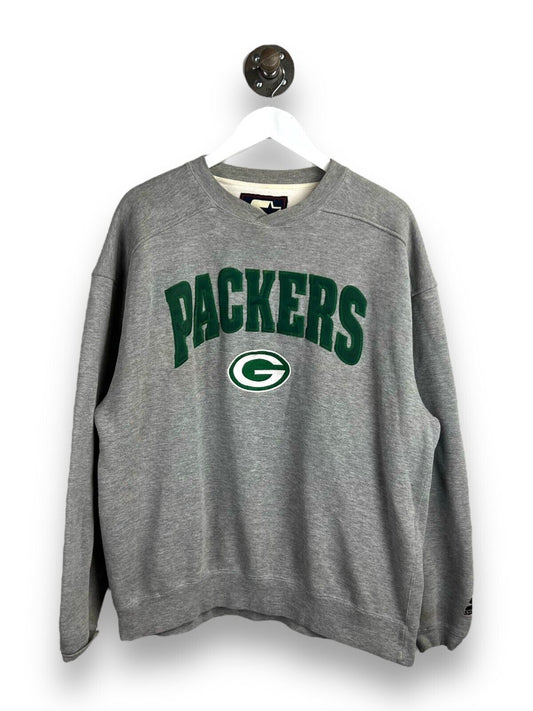 Vtg Green Bay Packers NFL Embroidered Logo Spellout Starter Sweatshirt Sz Large