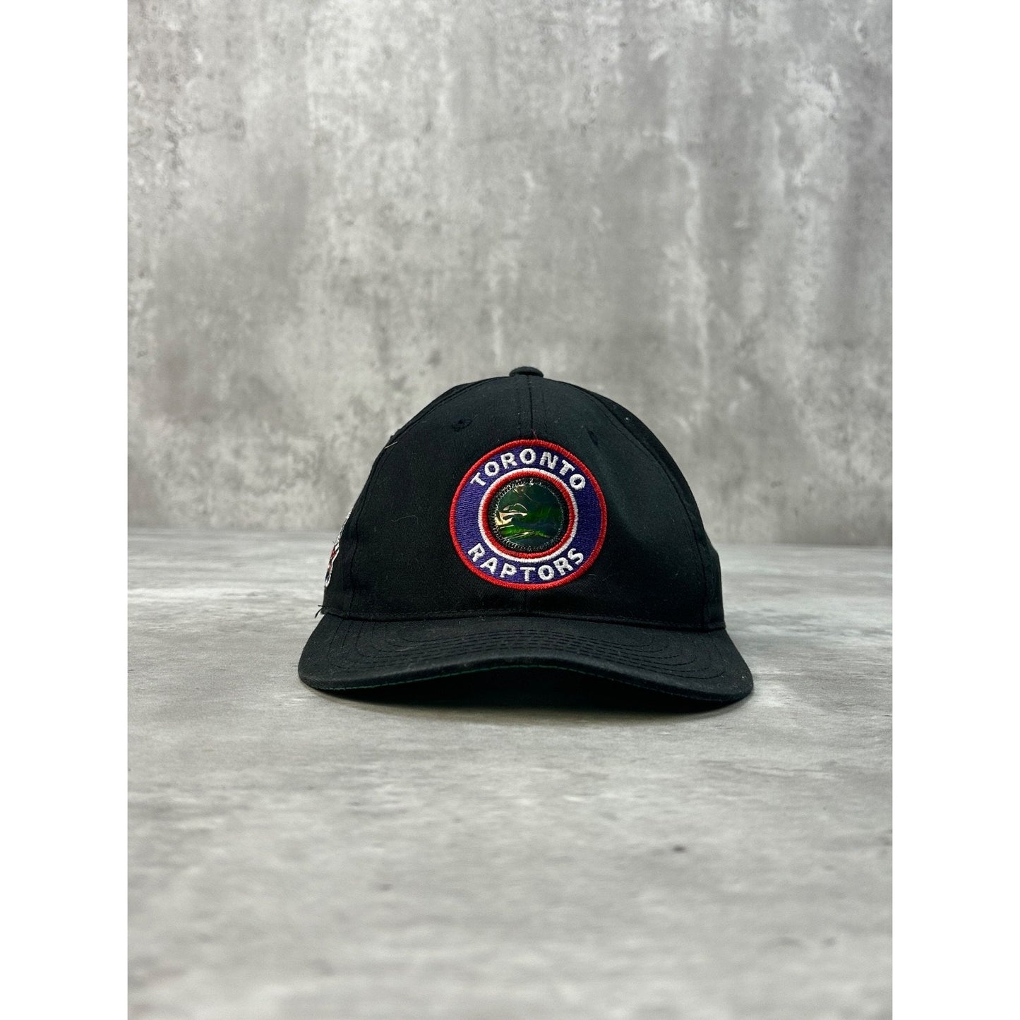 Vintage 90s Toronto Raptors NBA Spellout Reflective Logo Snapback Hat OSFA