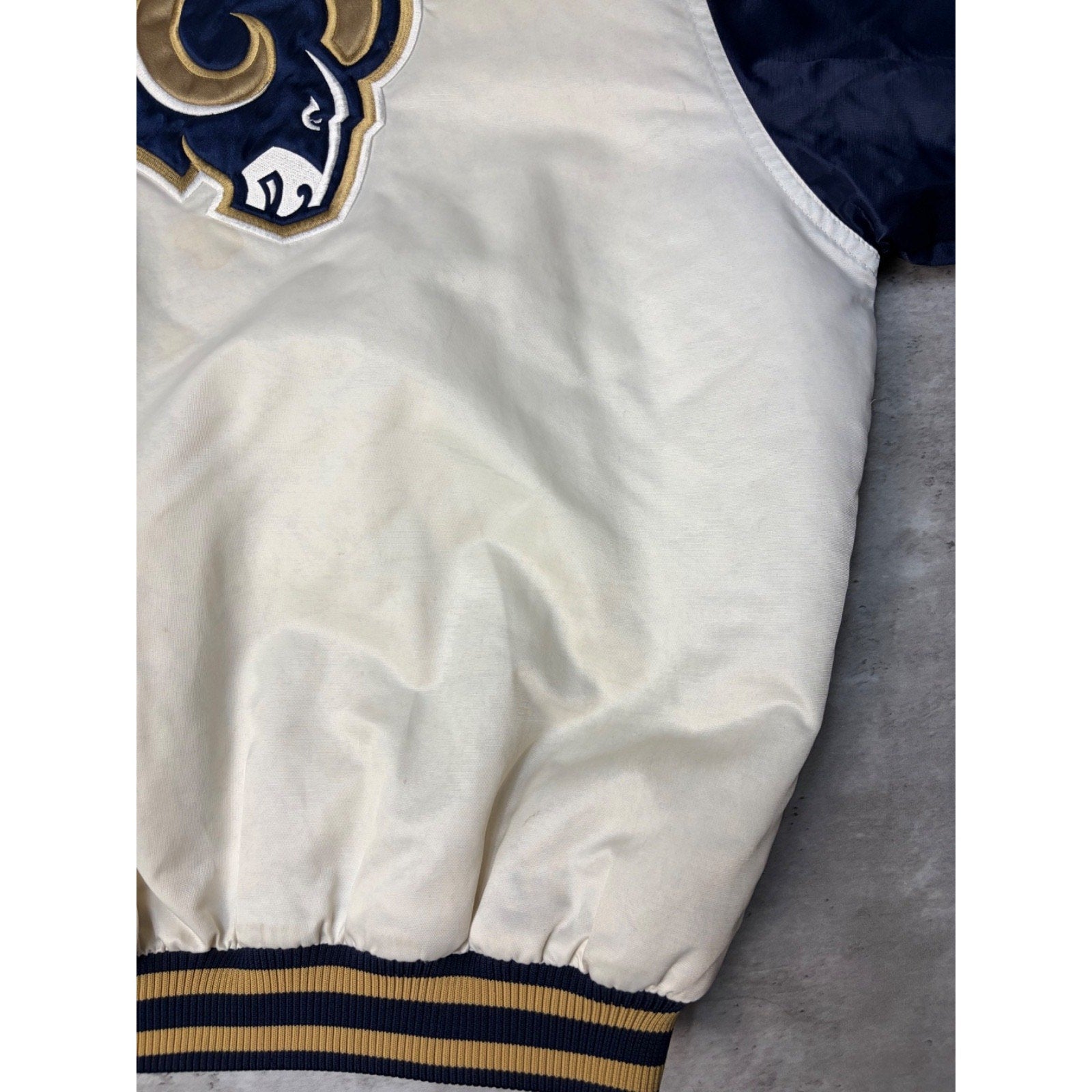 Vintage St Louis Rams NFL Reebok Football Bomber Jacket Size Large