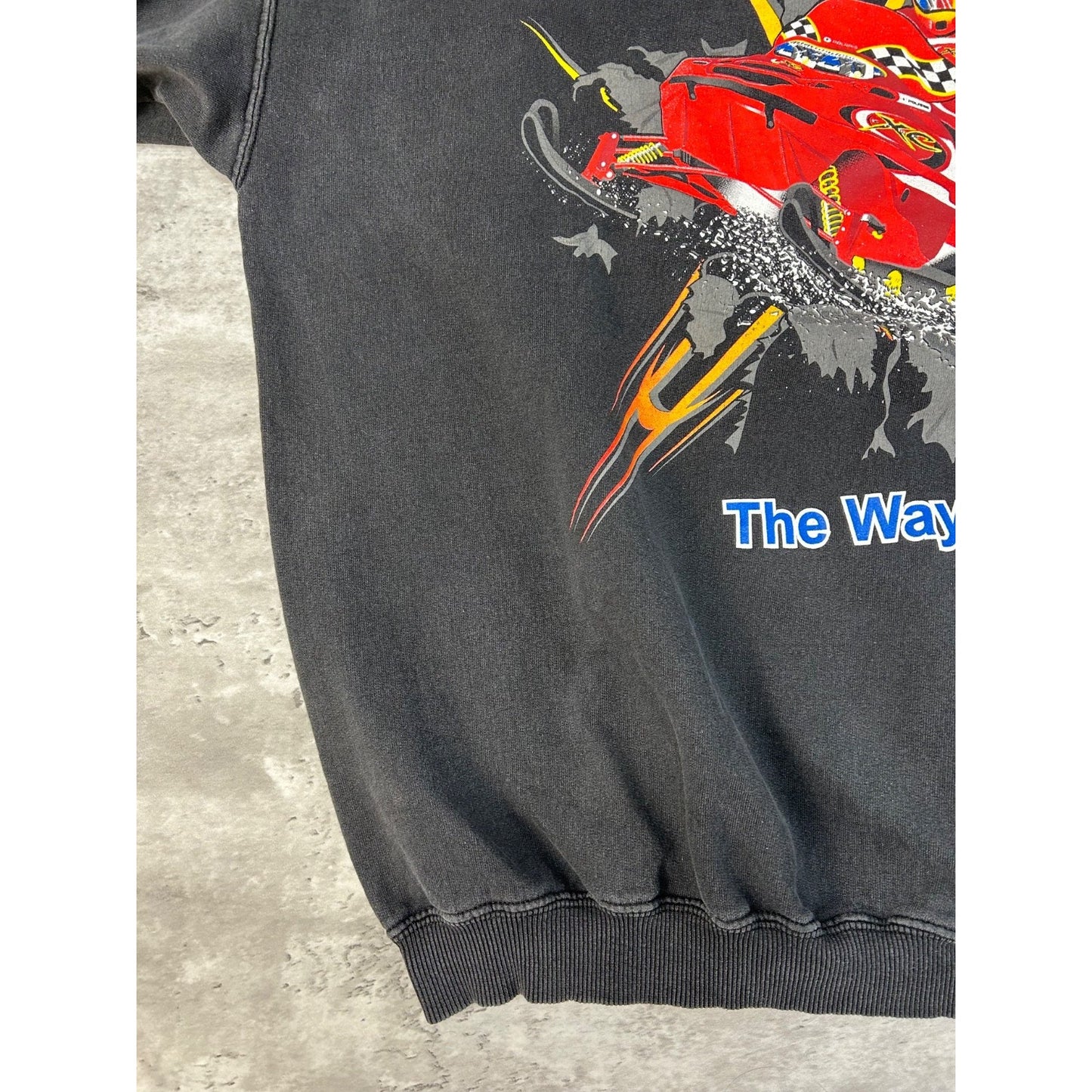 Vintage 90s Polaris Snowmobile The Way Out Big Graphic Sweatshirt Size Large