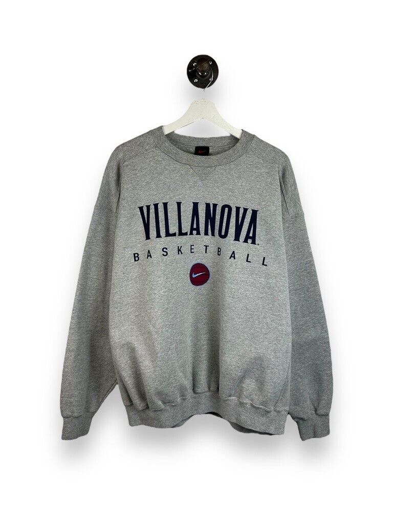 Vintage Villanova Basketball NCAA Nike Collegiate Sweatshirt Size Large Gray