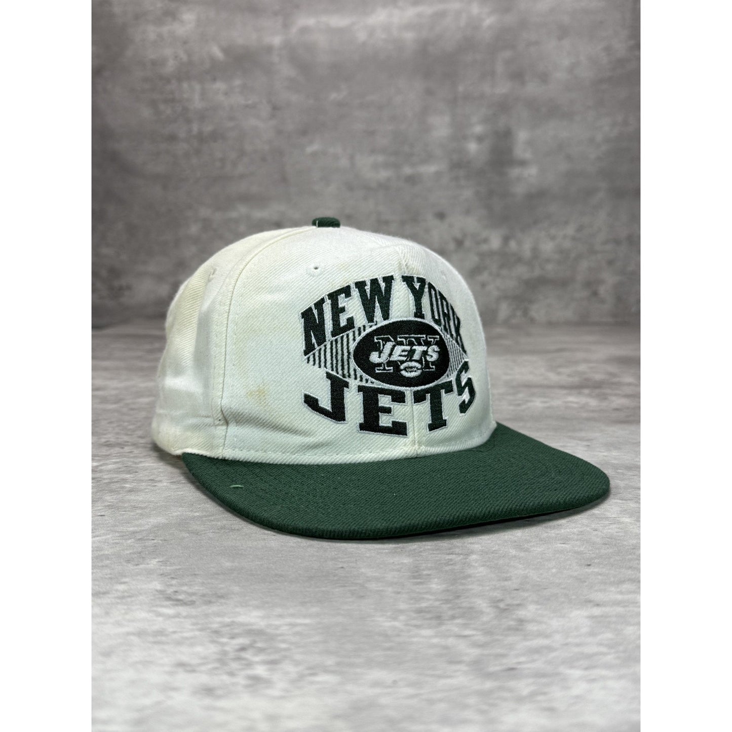Vintage New York Jets NFL Embroidered Logo Spellout Snapback Hat OSFA