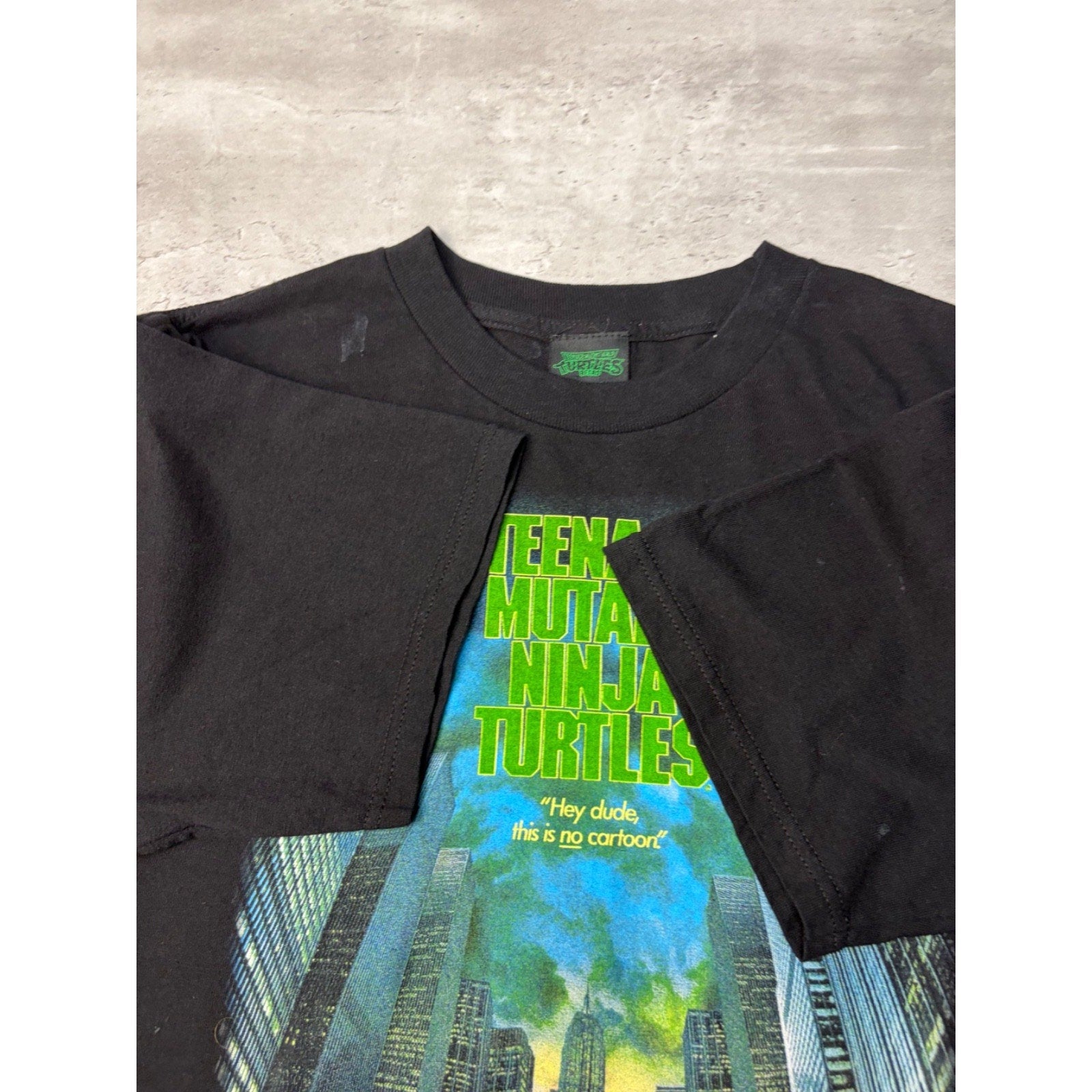 Vintage Teenage Mutant Ninja Turtles Movie Poster Promo T-Shirt Size Large
