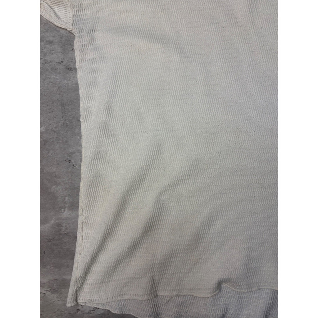 Vintage 1970s Hanes Waffle Print Thermal Long Sleeve T-Shirt Size XL