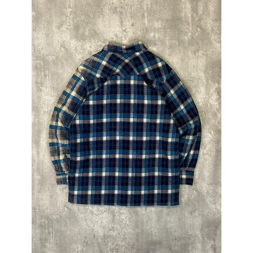 Vintage 90s Quilted Lined Plaid Double Pocket Jacket Size Large