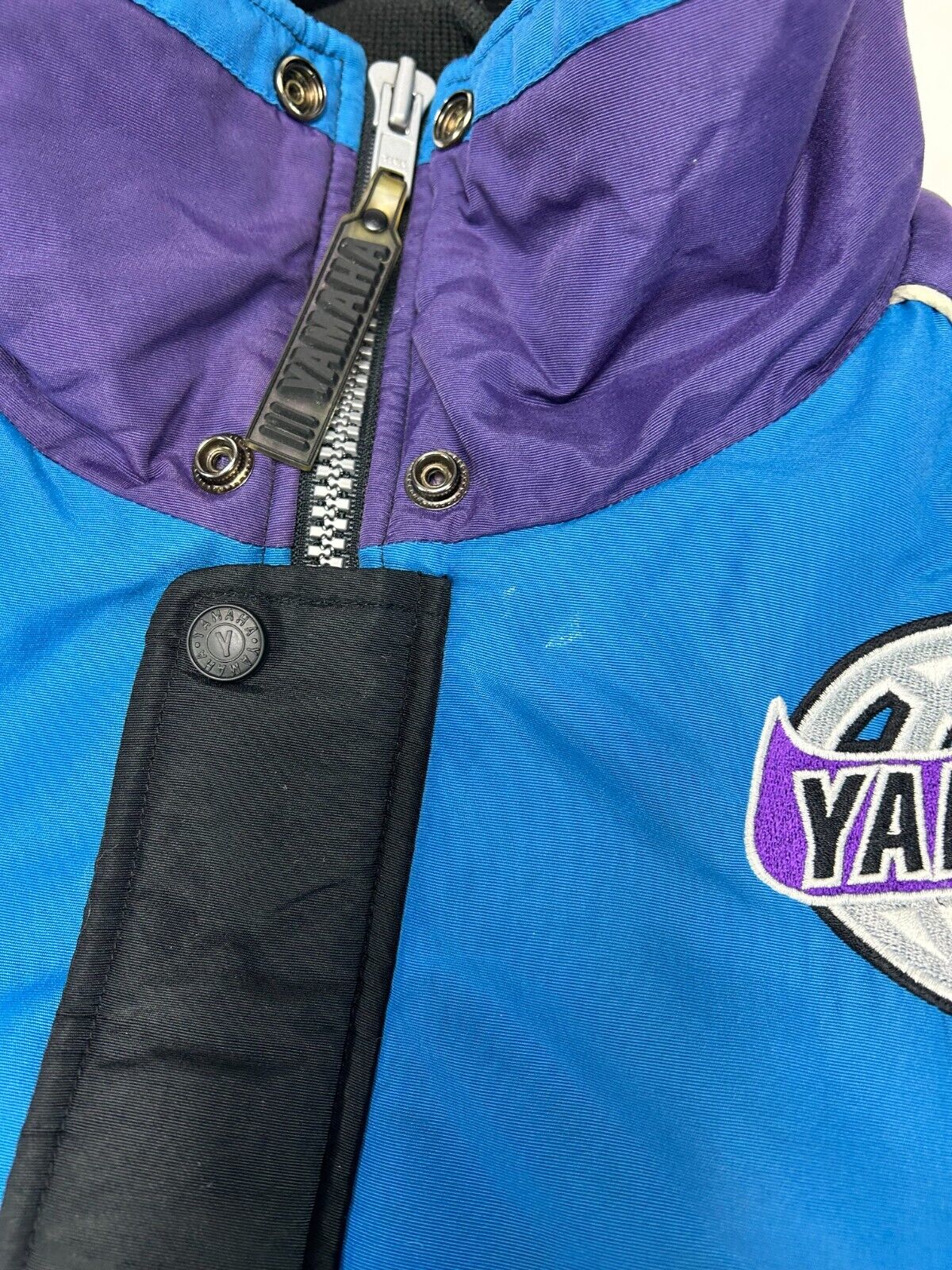 Vintage 90s Yamaha Racing Quilted Lined Full Zip Snowmobiling Jacket Size Large