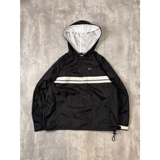 Vintage 2000s Nike Embroidered Swoosh Nylon 1/2 Zip Windbreaker Jacket Sz Large