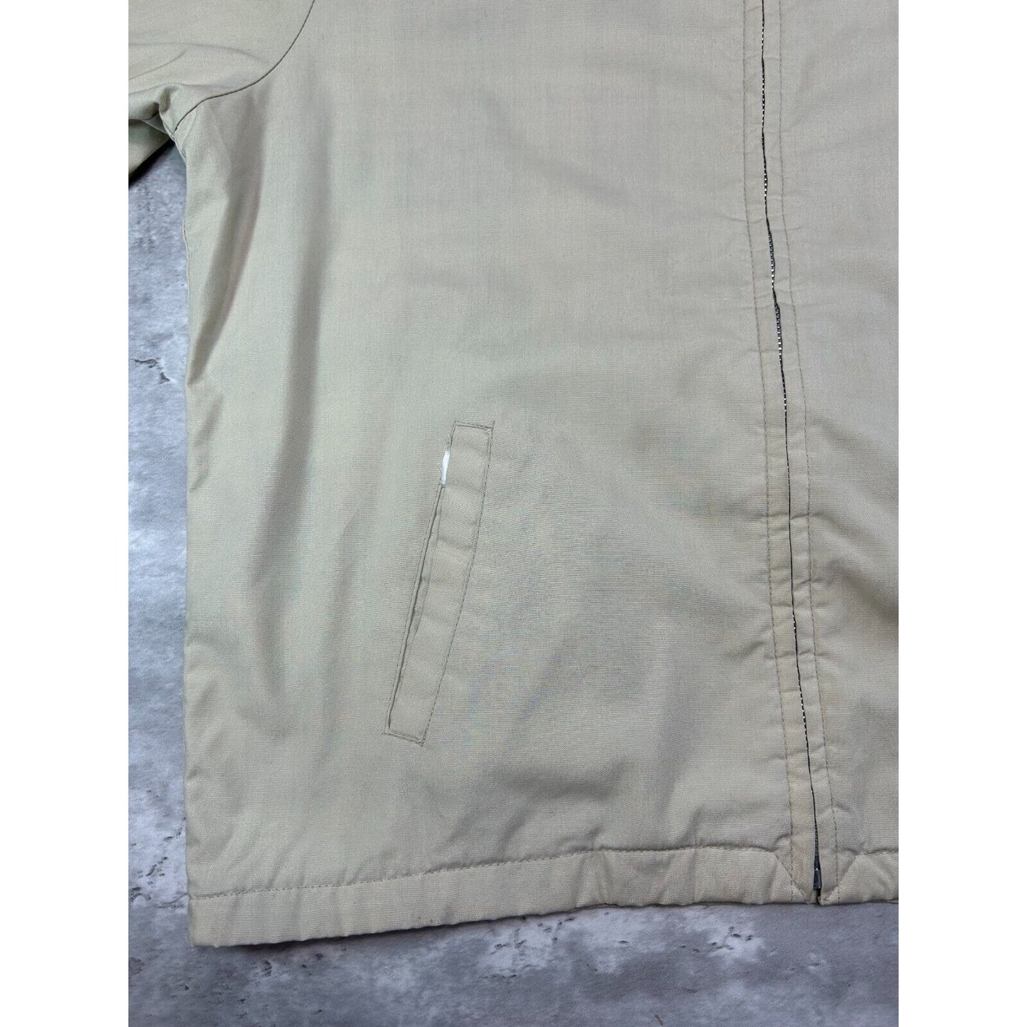 Vintage 1970s Beige Plaid Lined Harrington Style Ricky Jacket Size XL Beige