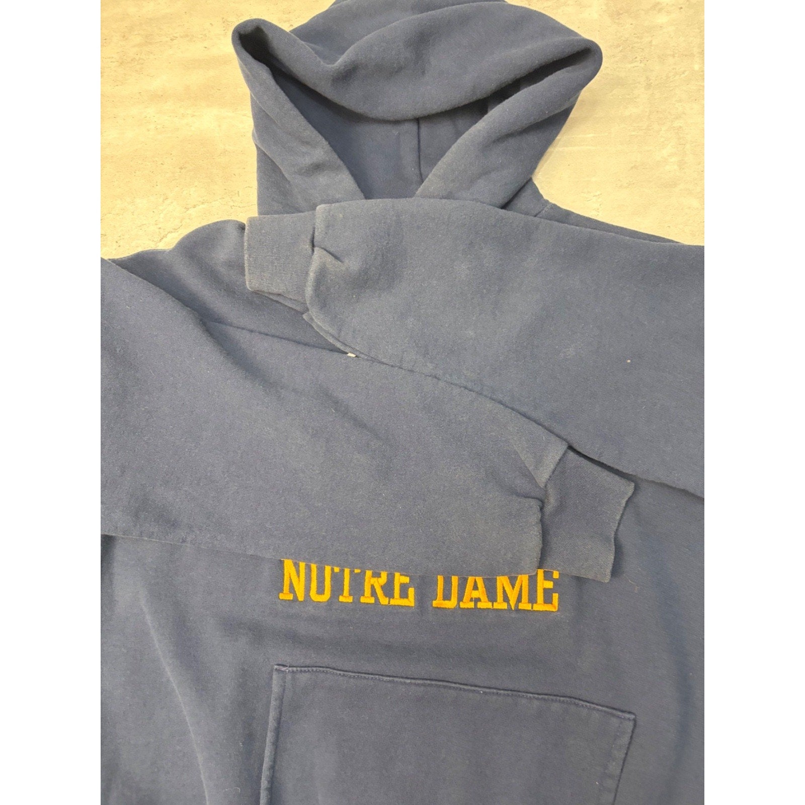 Vintage 90s Notre Dame Fighting Irish NCAA Embroidered Hooded Sweatshirt Size XL