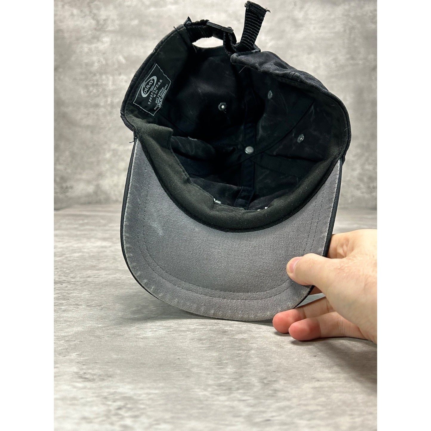 Vintage Mountain Hard Wear Embroidered Spellout Strapback Hat OSFA