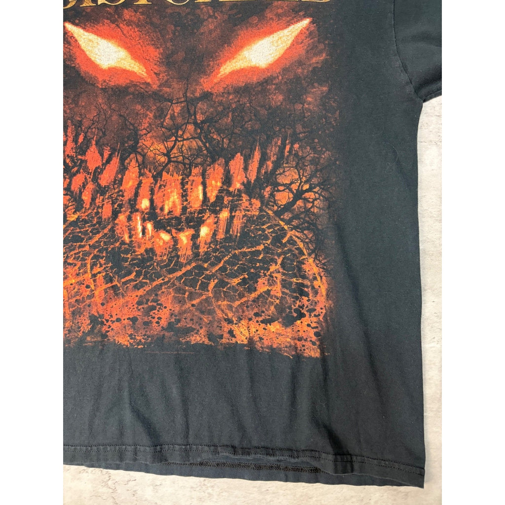 Vintage 2000 Disturbed Heavy Metal Graphic Black Band T-Shirt Size Large