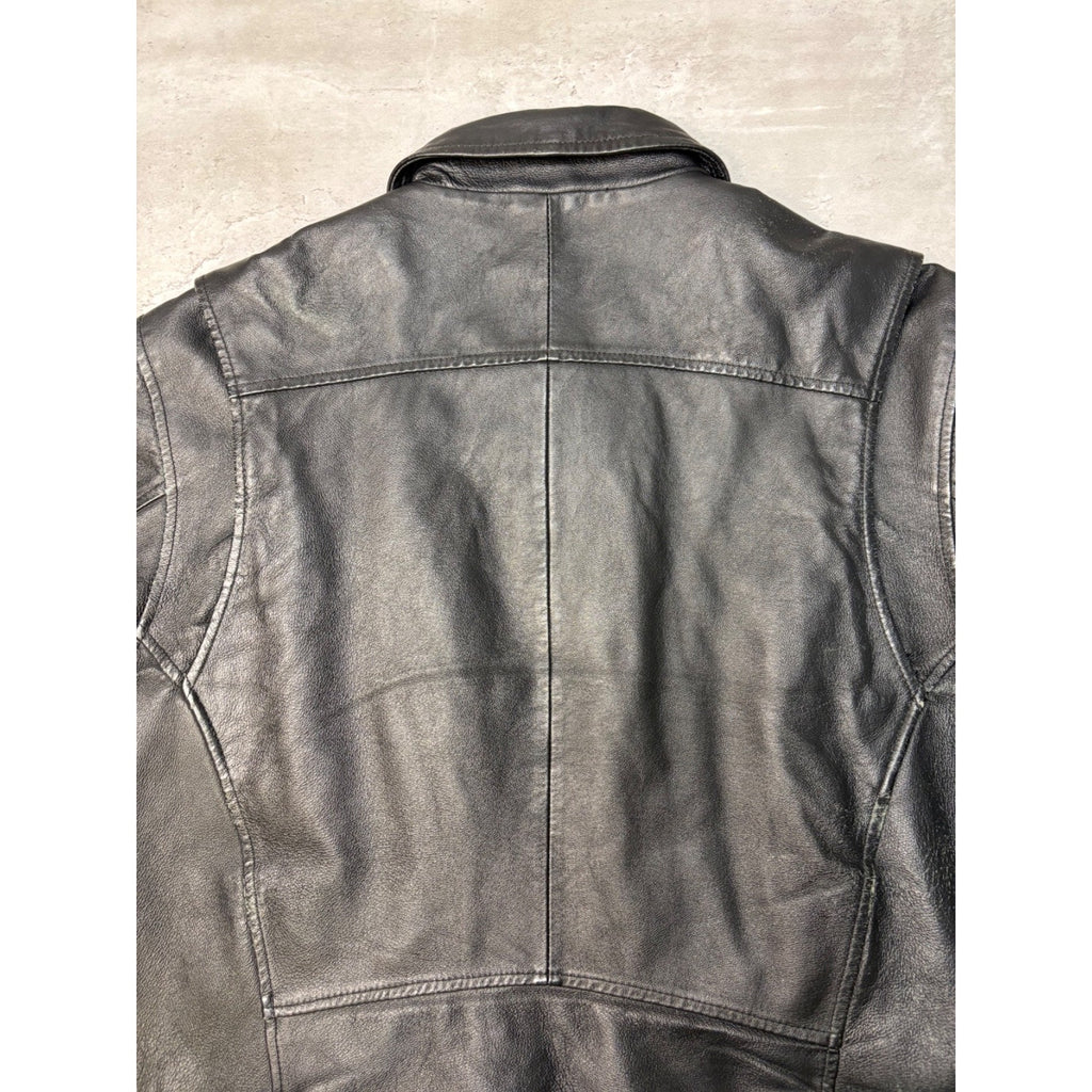 Vintage St. Johns Bay Full Zip Black Leather Jacket Size Medium