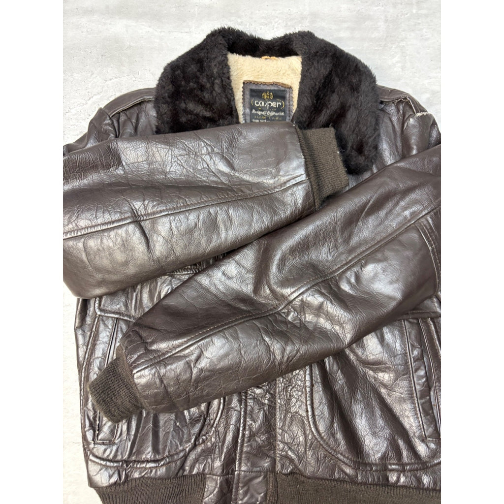 Vintage 1970s Cooper G1 Goatskin Flight Bomber Jacket Size Small