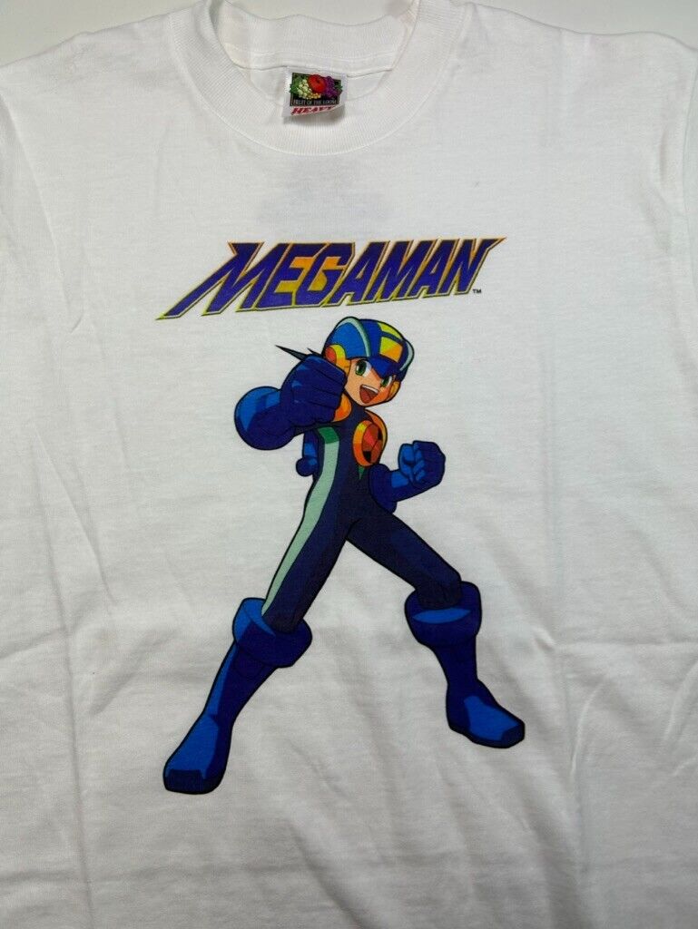 Vintage Mega Man 15th Anniversary Capcom Video Game Promo T-Shirt Size Small