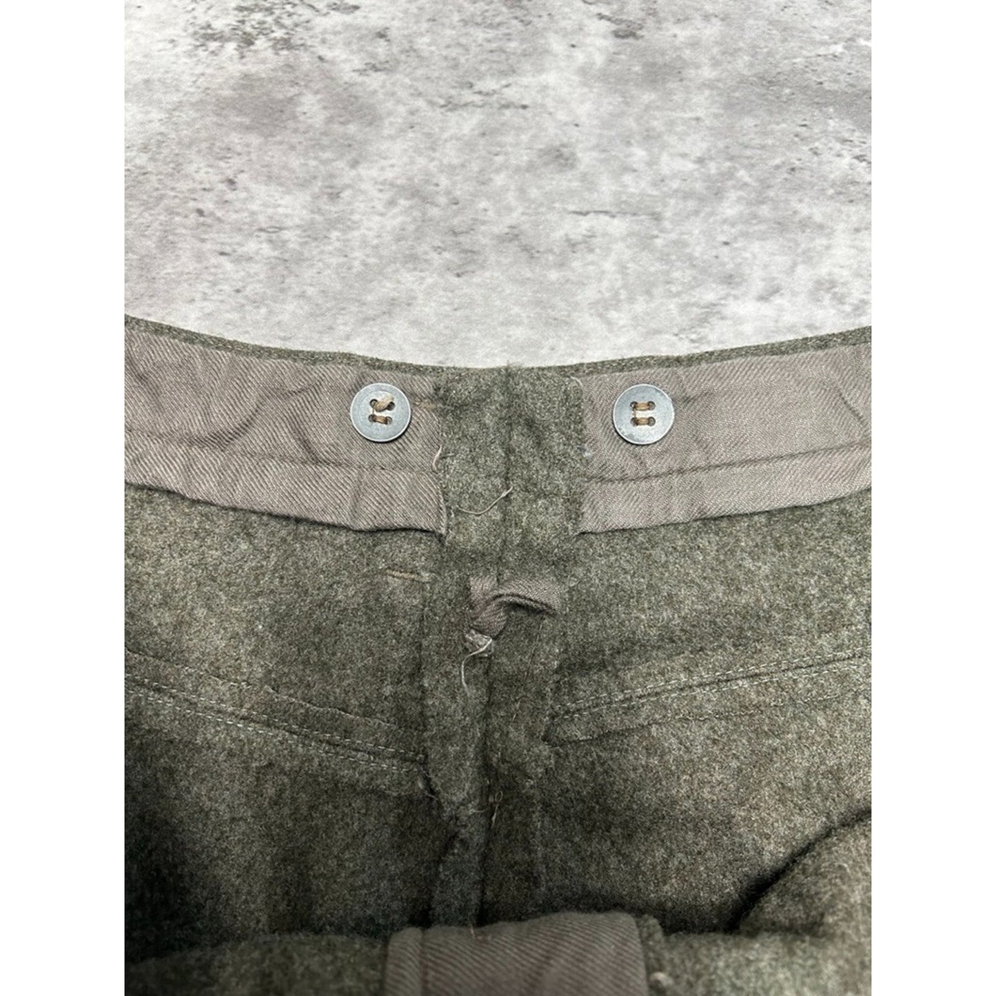 Vintage 1970s Wool Military Buckled Multi Pocket Cargo Pants Size 38 Green