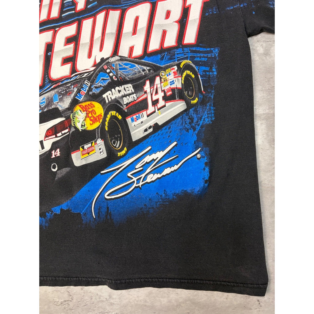 Vintage Tony Stewart #14 Nascar All Over Print Racing T-Shirt Size Large