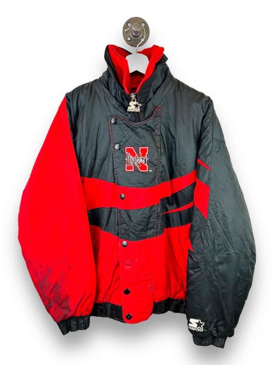 Vtg 90s Nebraska Cornhuskers NCAA Full Zip Starter Insulated Jacket Sz Medium