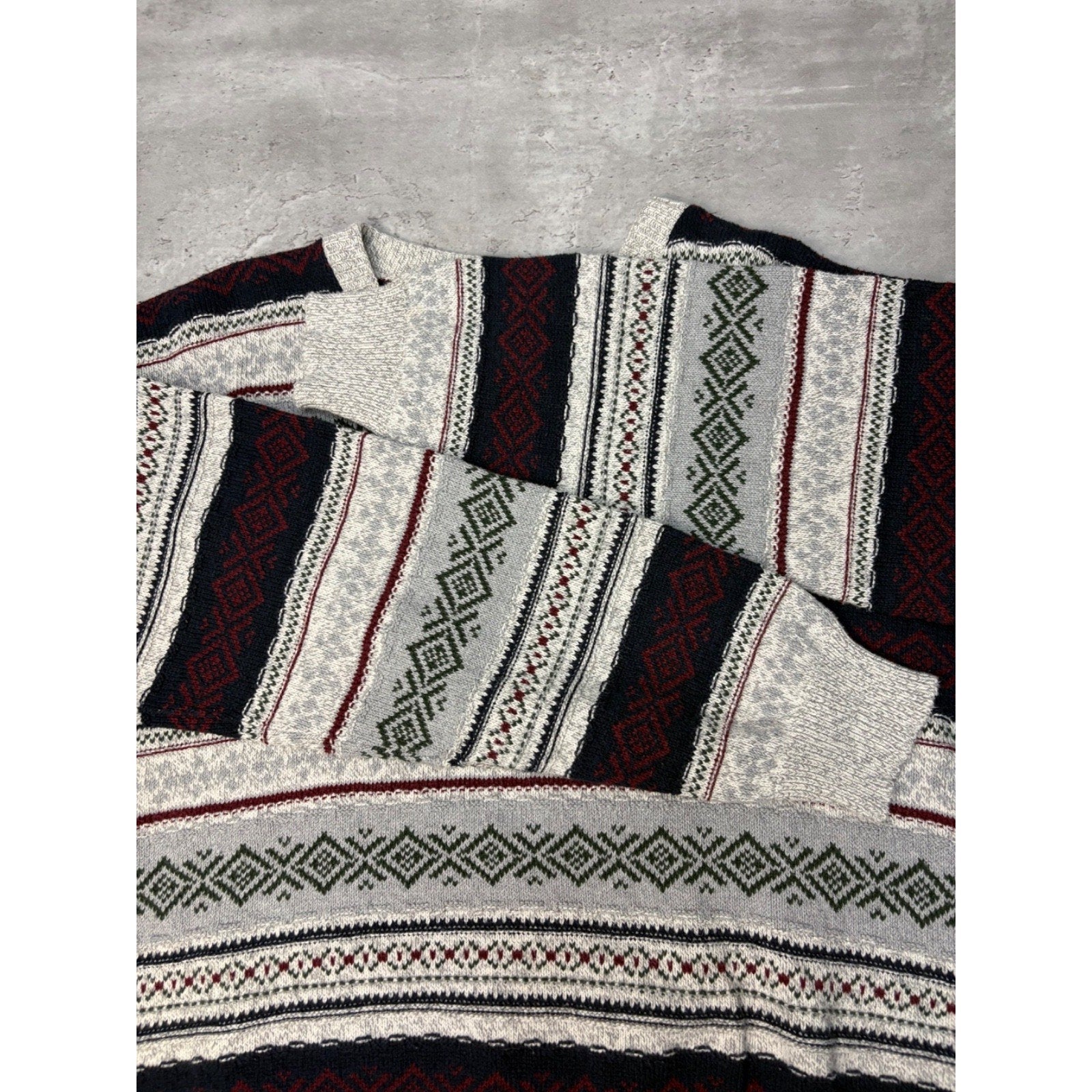 Vintage Croft & Barrow Abstract Striped Pullover Knit Sweater Size Large