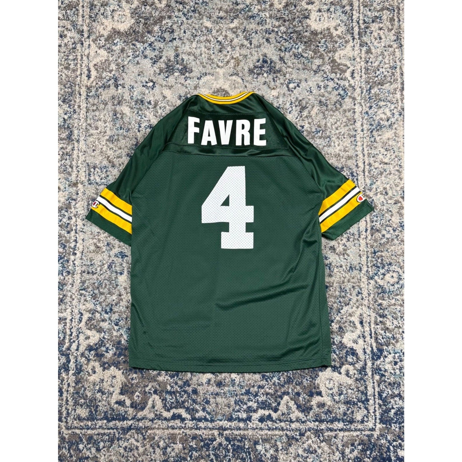 Vintage Brett Favre #4 Green Bay Packers NFL Champion Football Jersey Size Large