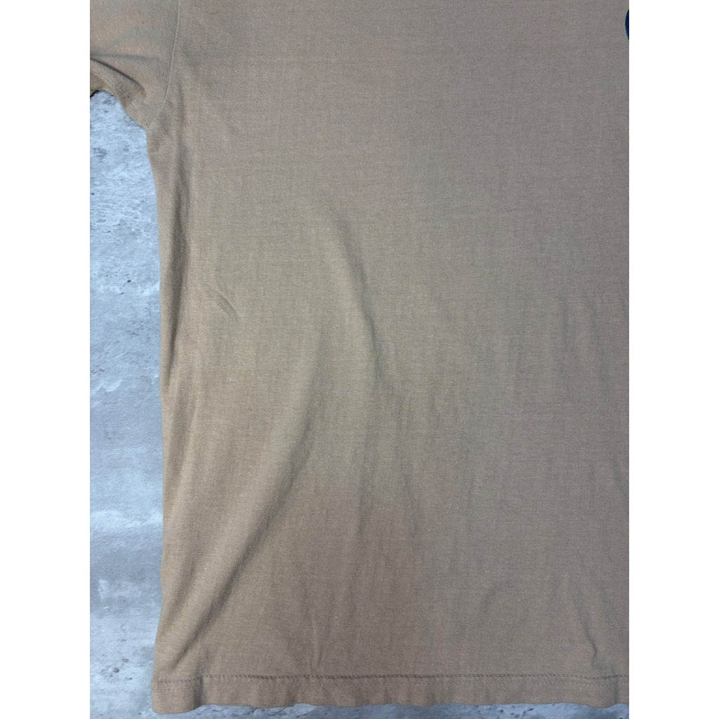 Vintage Stussy Earth Tone 3D Classic Logo Beige T-Shirt Size Large