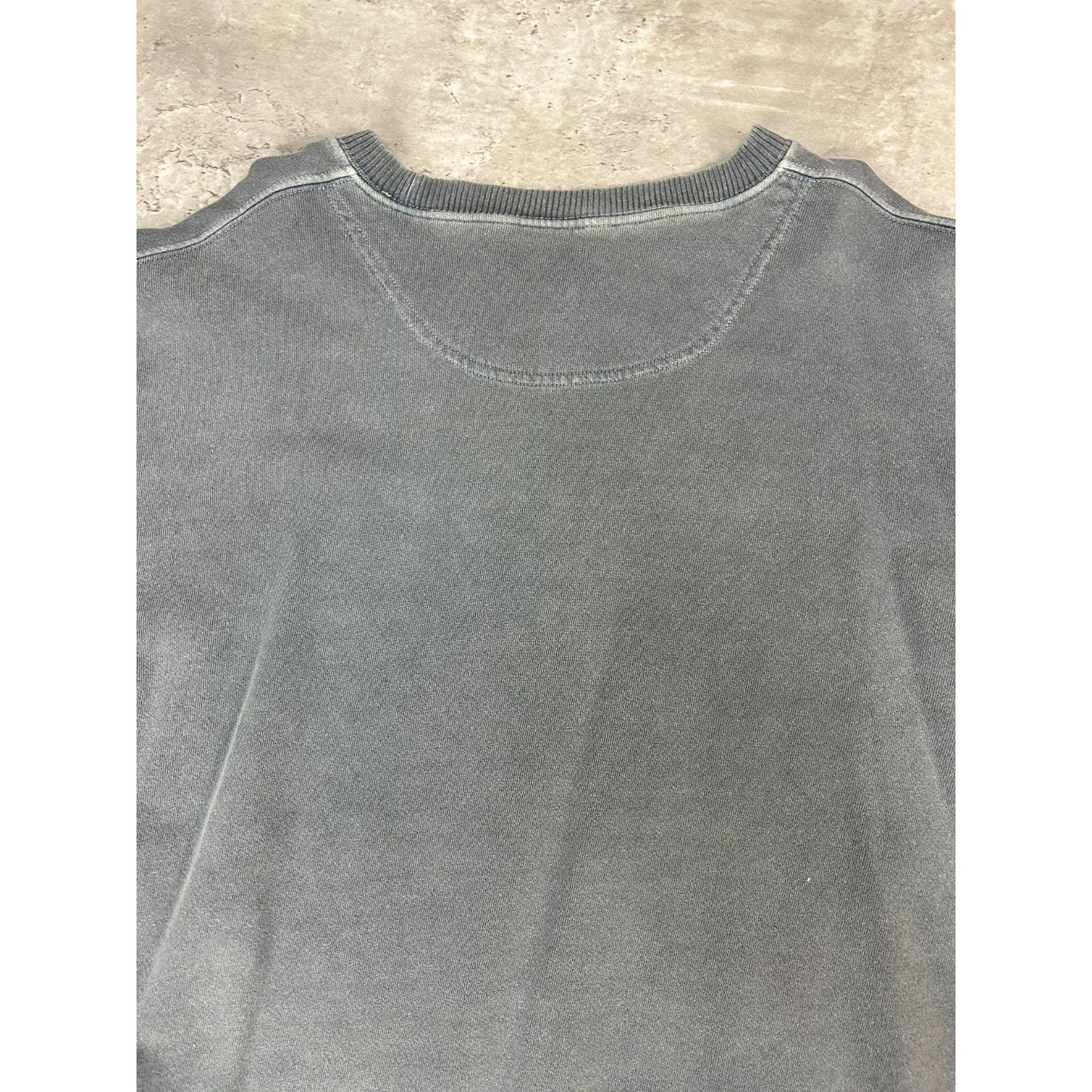 Vintage BUM Equipment Embroidered Spellout Sweatshirt Size Large Gray