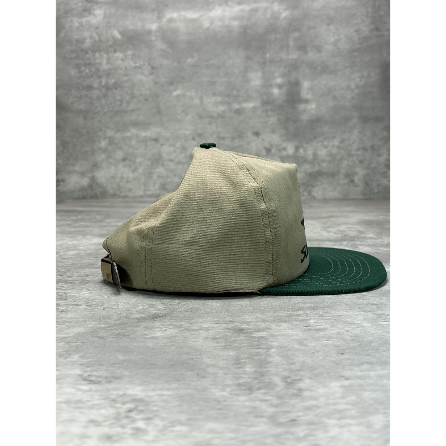 Vintage 90s Scattrack Heavy Machinery Graphic Spellout Strapback Hat OSFA