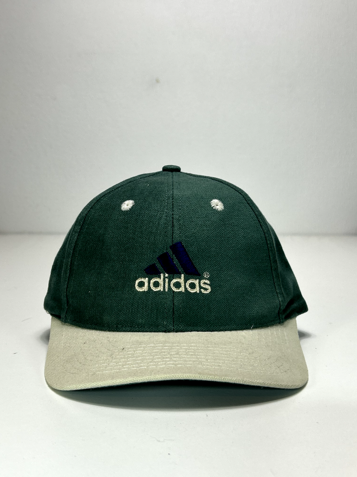 Vintage 90s Adidas Embroidered Logo Spellout Strapback Hat OSFA