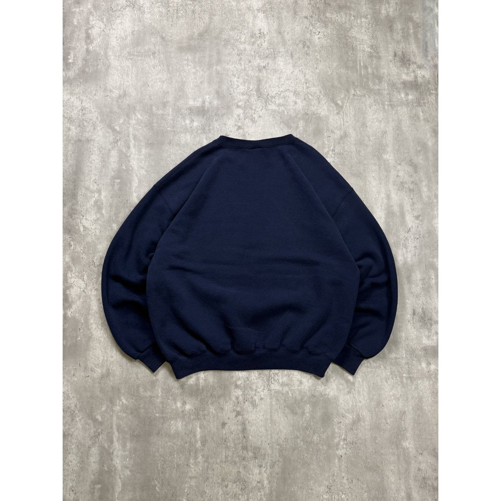 Vintage 90s Russell Athletics Navy Blue Blank Crewneck Sweatshirt Size XL