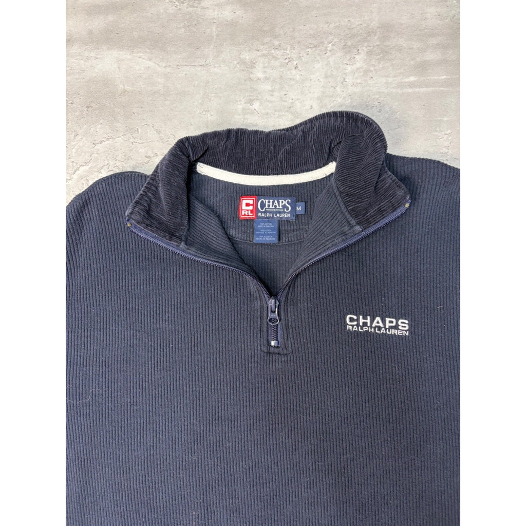 Vintage Chaps Ralph Lauren Embroidered Spellout 1/4 Zip Sweatshirt Size Medium