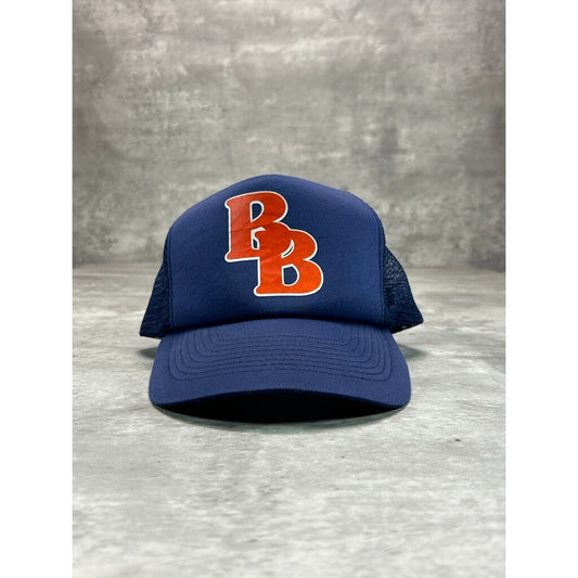 Vintage 80s/90s BB Graphic Trucker Snapback Hat OSFA Blue