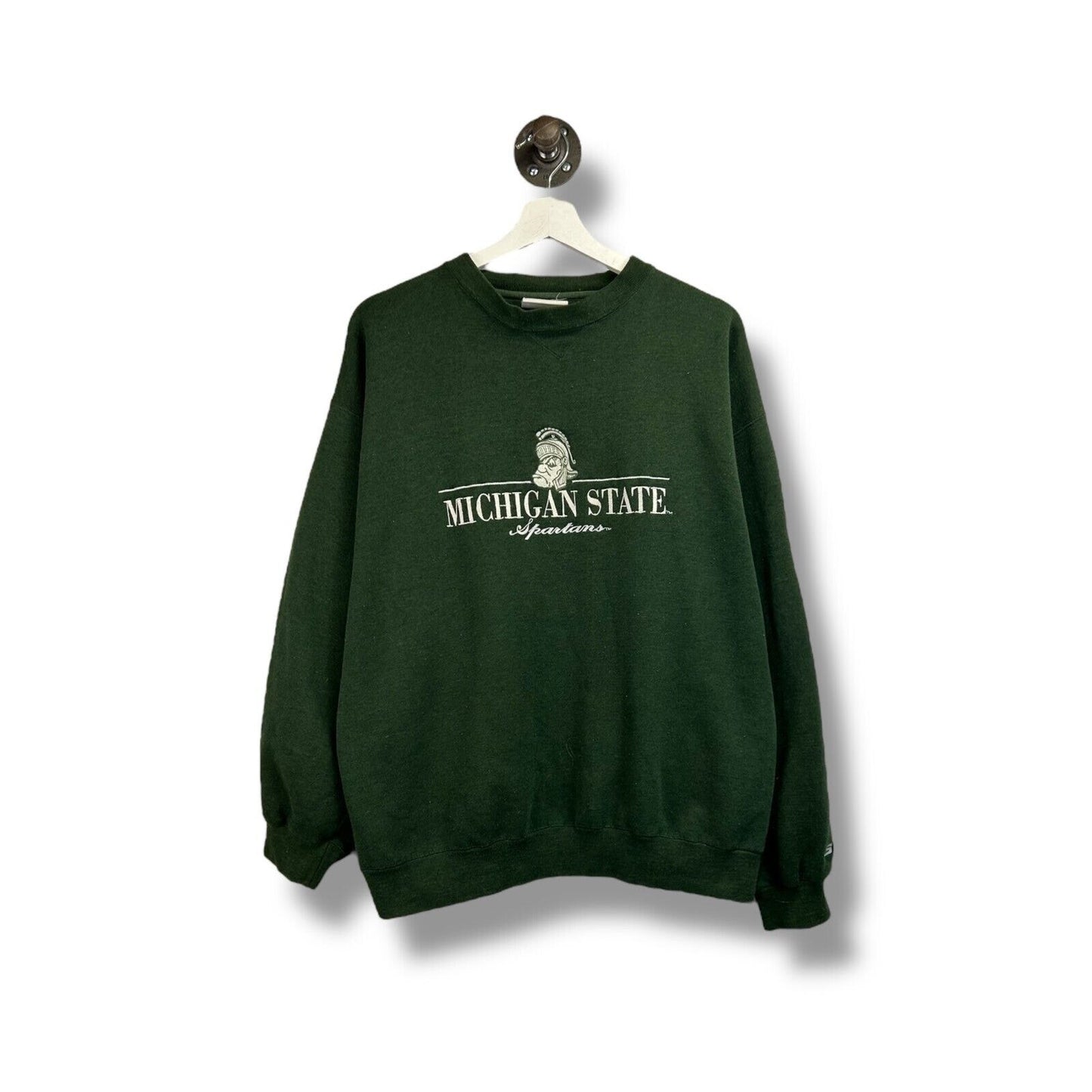 Vintage Michigan State Spartans NCAA Embroidered Spellout Sweatshirt Size Large