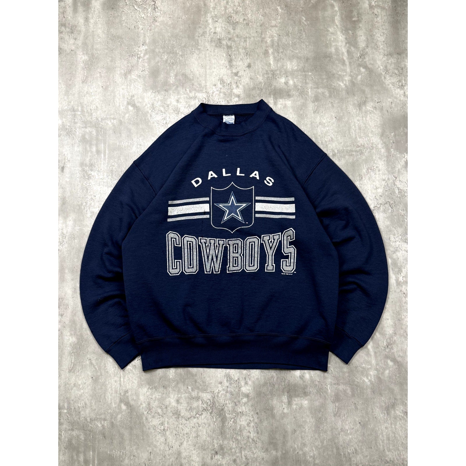 Vintage 1995 Dallas Cowboys NFL Big Graphic Spellout Sweatshirt Size XL