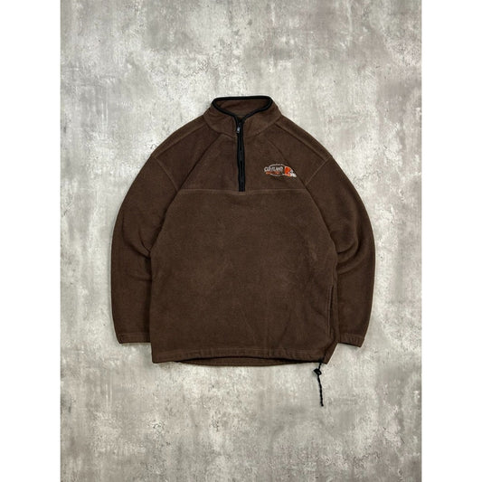 Vintage Cleveland Browns NFL Embroidered Spellout 1/2 Zip Fleece Sweatshirt XL