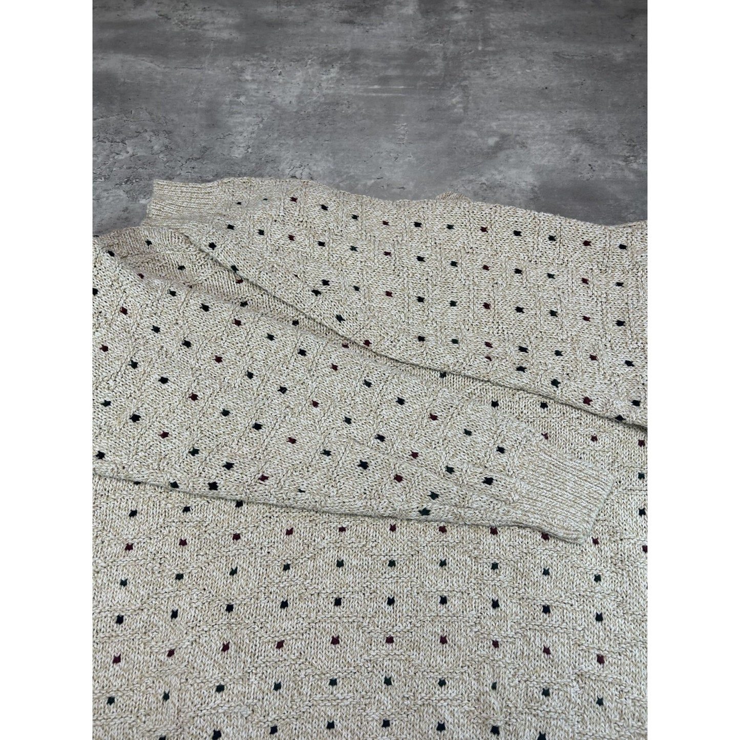 Vintage 90s NWT Naturals Spotted Ribbed Pullover Knit Sweater Size 2XL