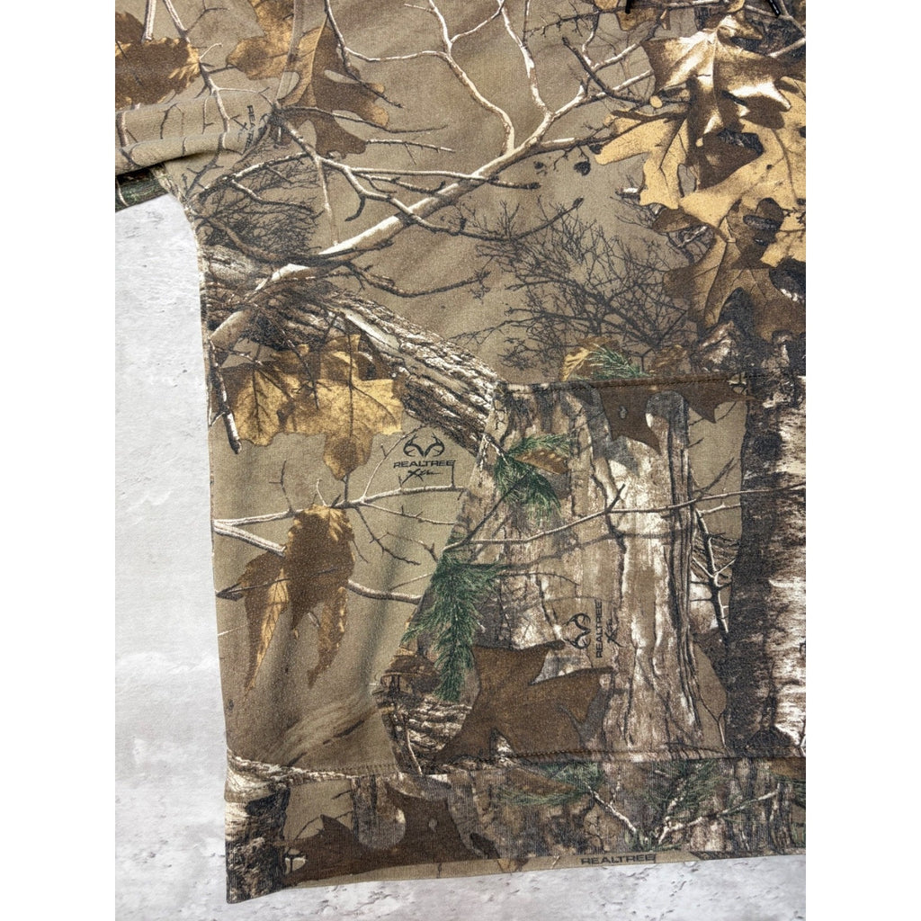 Vintage Realtree Xtra Tree Camo Hooded Hunting Sweatshirt Size Large