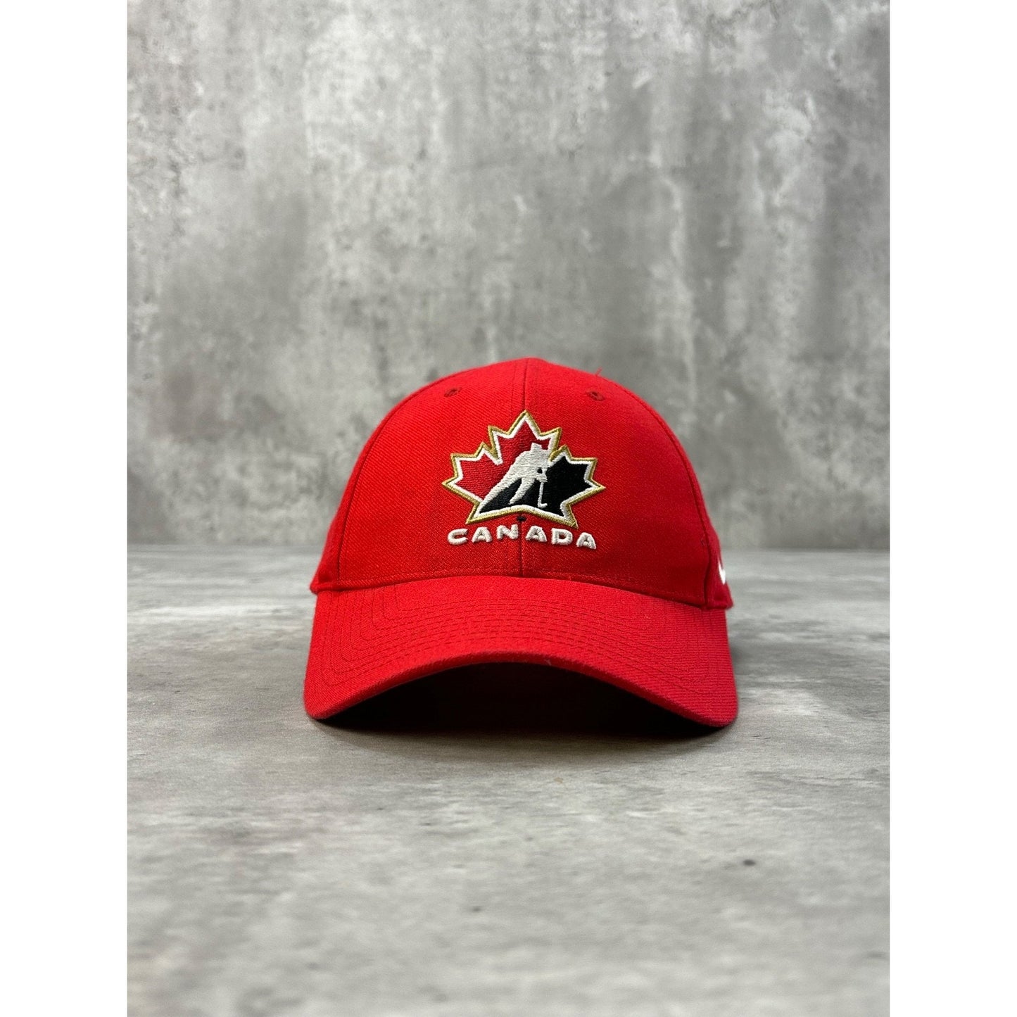 Vintage Team Canadas Hockey Olympics Embroidered Logo Strapback Hat OSFA